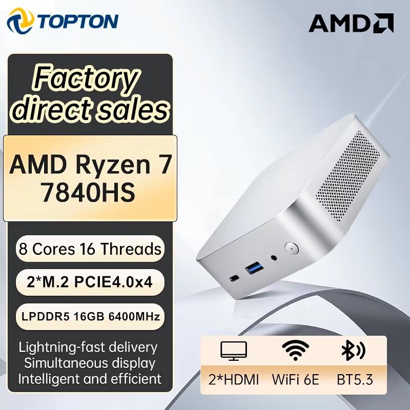 Topton Mini PC Gaming Portabel - Amd Ryzen 7 7840Hs Mini Pc ulasan dan harga
